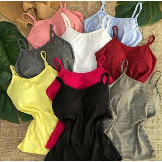 Kit 2 e 5 Cropped Blusa Blusinha Feminina Camisa Regata Alcinha Canelada Ribana Com Bojo