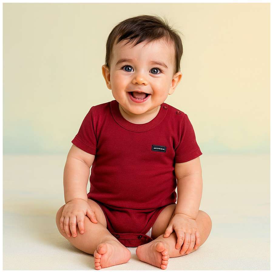 Body Curto Bebê Bb Básico Vermelho Vinho