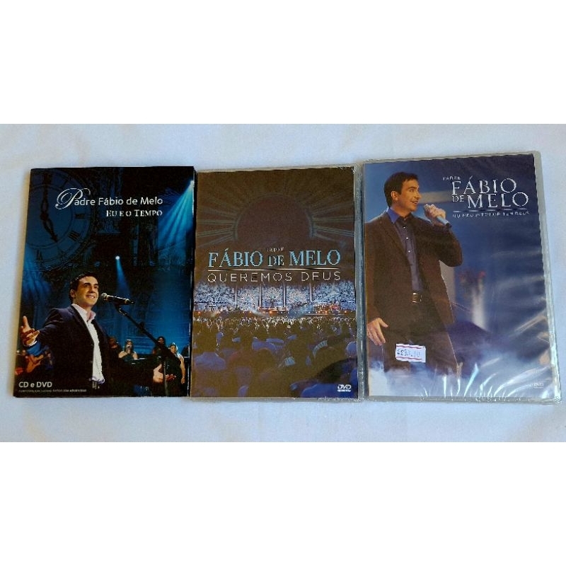 3 DVD + cd padre fabio de melo eu e o tempo meu interior tem Deus queremos Deus edicao com cards
