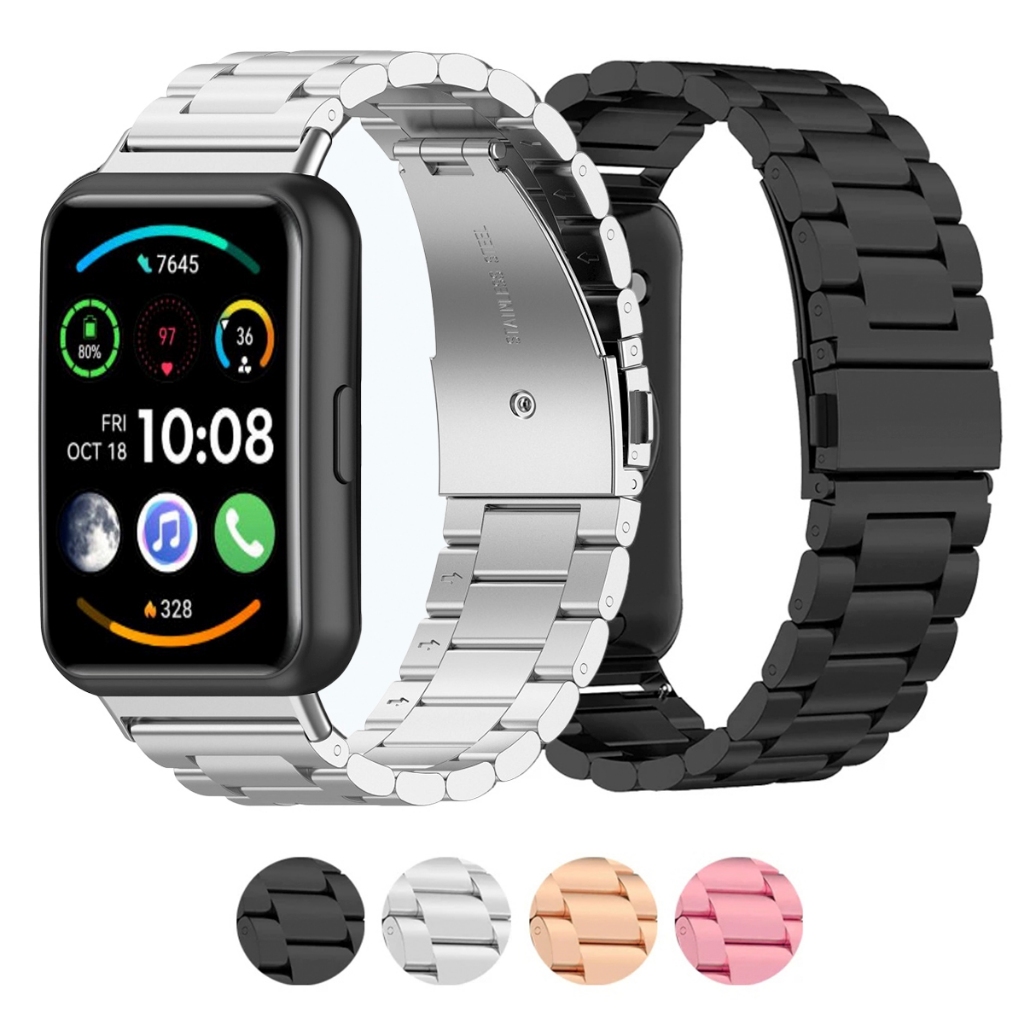 Pulseira Metal Elos de aço inox para Smartwatch Huawei Watch Fit 2 de Engate Rapido