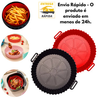 Forma Assadeira Silicone Reutilizável Antiaderente Não Gruda Resistente Alta Qualidade Airfryer