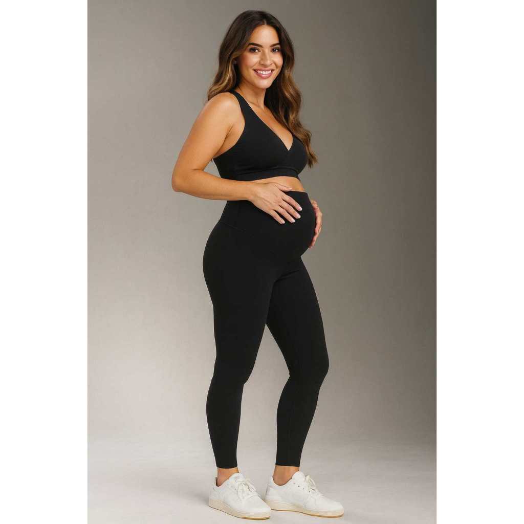 Calça Legging Gestante Maternidade Alto Conforto Sustentação em Oferta na Shopee