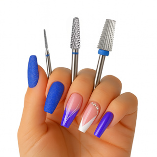 Kit 3 Brocas Tungstênio Profissional Unha Gel Porcelana Nail Art Broca Agulha conica Nivelamento Acabamento Romoção Gel em Oferta na Shopee