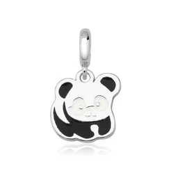 Berloque de Prata 925 Urso Panda Resinado