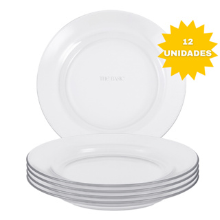 Kit 12 Pratos De Vidro Fundo Transparente Resistente em Oferta na Shopee