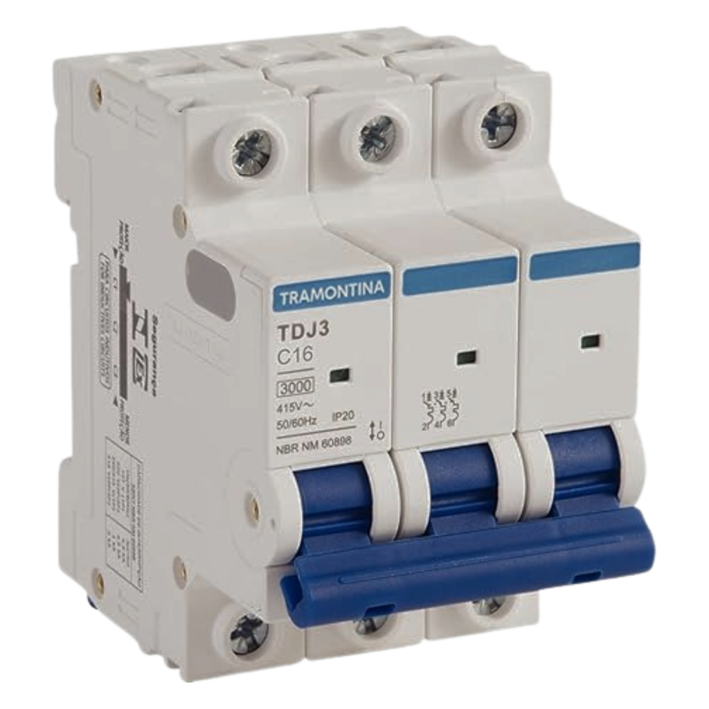KIT 2 MINIDISJUNTOR TRIPOLAR TDJ3-3C16 3P 16A 3KA