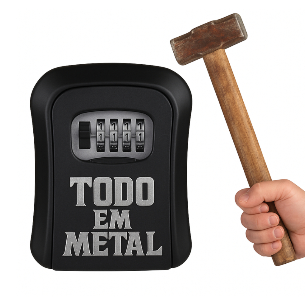Mini Cofre Guarda Chaves Com Senha Parede Todo Em Metal Super Forte - Muito Seguro Ultra Resistente