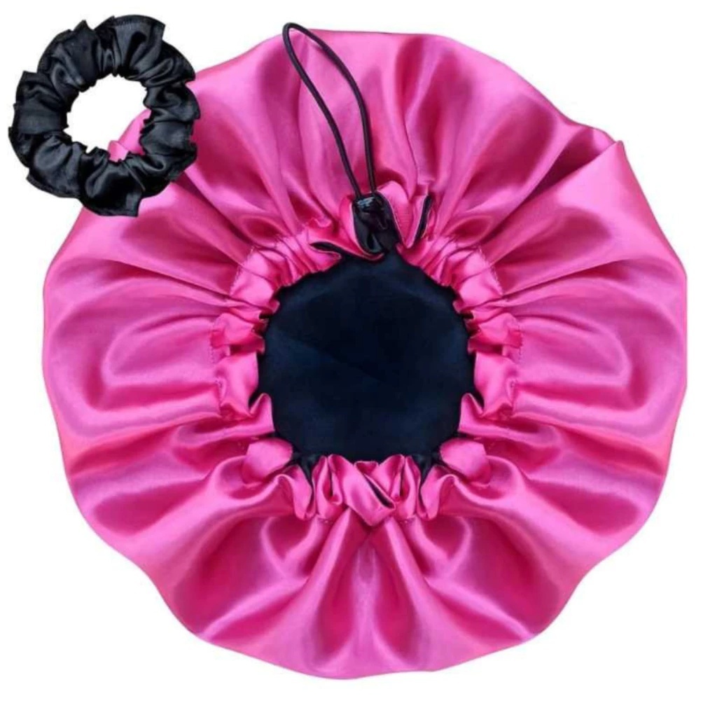 Touca de Cetim Dupla Face Ajustável + xuxinha em Oferta na Shopee