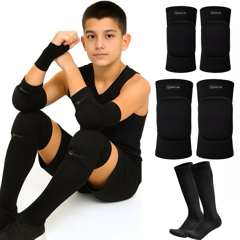 Joelheira Cotoveleira Meião Clássica Vôlei Futsal Goleiro escolha seu kit tamanho unico infantil
