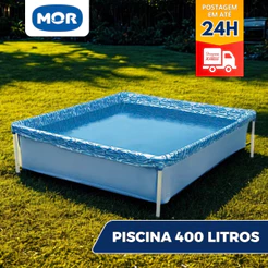 Piscina Estrutural Armação Retangular Infantil 400L PVC Mor