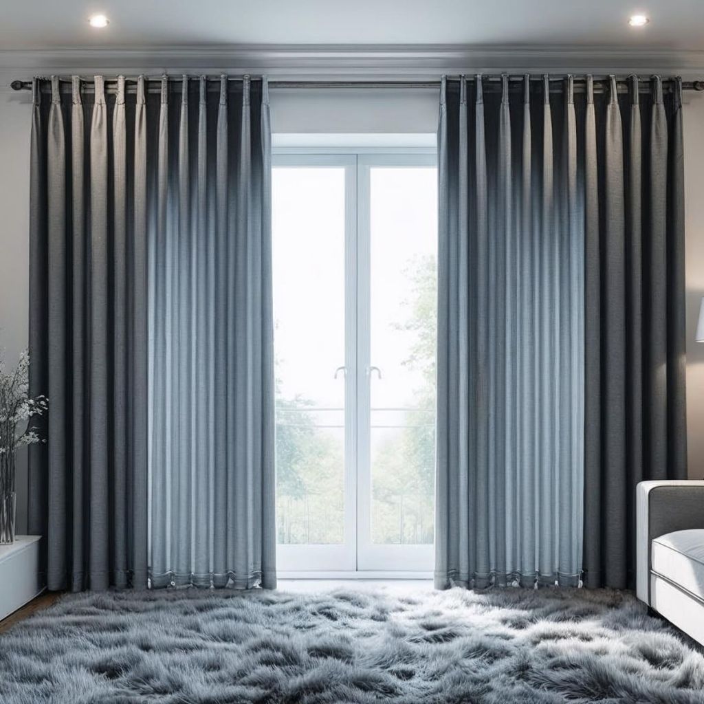 Cortina Quarto e Sala Rafaella 3,00 X 2,50 Cinza Prata
