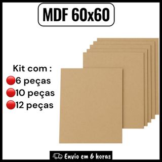Placa Mdf Cru 60x60 Chapas 2,5mm para Artesanato Quadros Decorativos em Oferta na Shopee