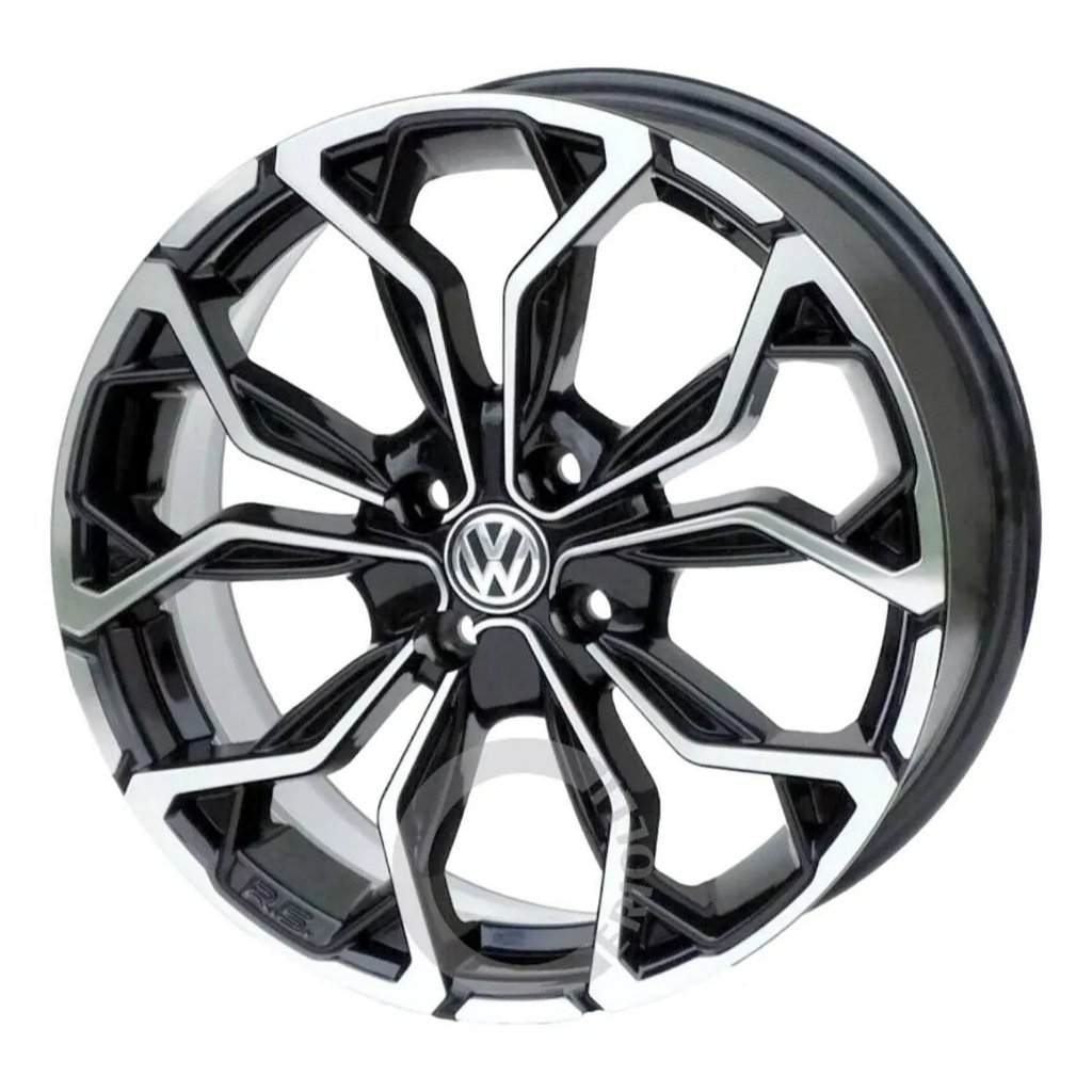 Kit 4 Rodas Aro 15x6 4X100 VW Gol Voyage Saveiro Up Parati Bicos de Brinde Preto com Diamantado M16