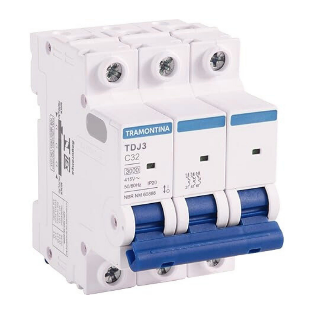 MINIDISJUNTOR TRIPOLAR TDJ3-3C32 3P 32A 3KA