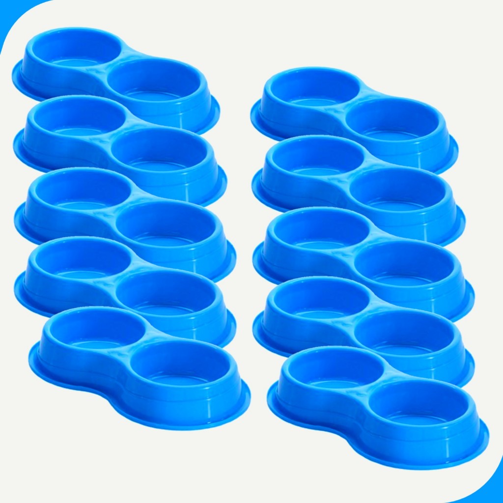10 Comedouro Duplo Para Cachorro Gato Água Ração 2 em 1 500ml 800ml em Oferta na Shopee