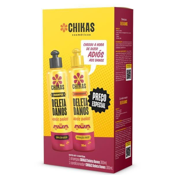 Kit Chikas Deleta Danos Shampoo + Condicionador 300ml – Recuperação e Hidratação dos Fios em Oferta na Shopee