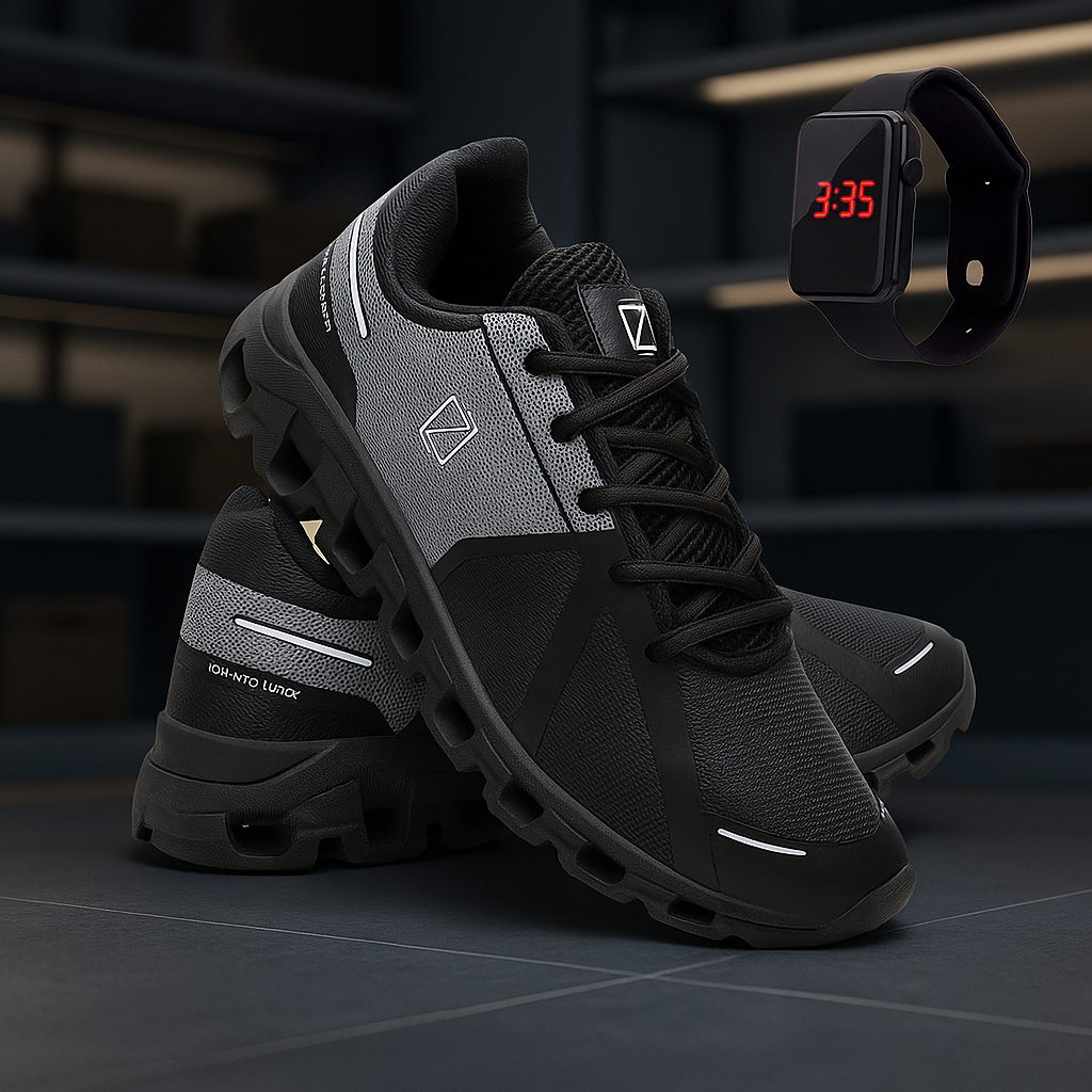 Kit Tênis Academia Masculino Caminhada Malhar Treino + Smartwatch