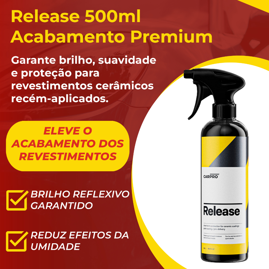 CARPRO Release 500ml Nano Selante | Protege coating na cura | Brilho top Quick Detailer Toque suave