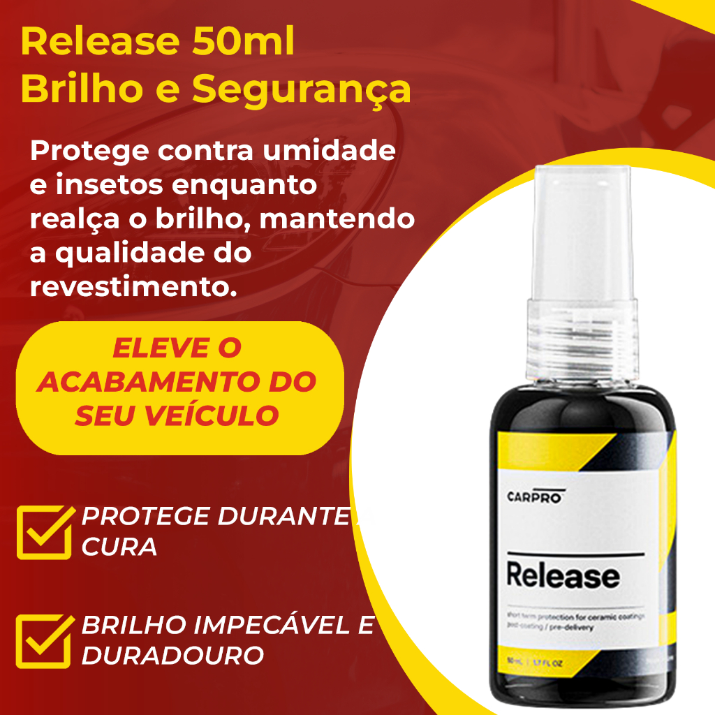 CARPRO Release 50ML Nano Selante | Protege coating na cura | Brilho top Quick Detailer | Toque suave
