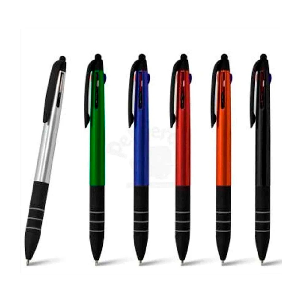 50 Canetas Clássica Três Cores Atacado Touch Screen Emborrachada Escreve e Desenha no Celular (Parte plástica Pegajosa)