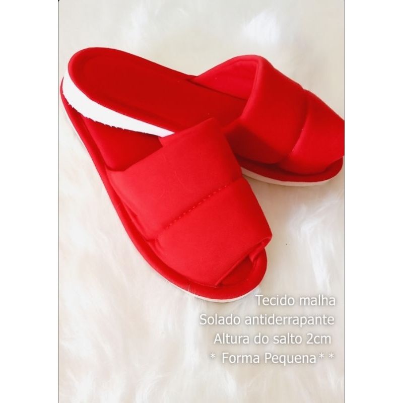 Pantufa Feminina com Saltinho, Chinelinho de Pano, Chinelo de quarto aberto. em Oferta na Shopee