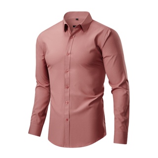 Camisa Social Slim Fit Masculina Manga Longa de Negócios Elegante com Estampa Discreta para Escritório e Trabalho em Oferta na Shopee