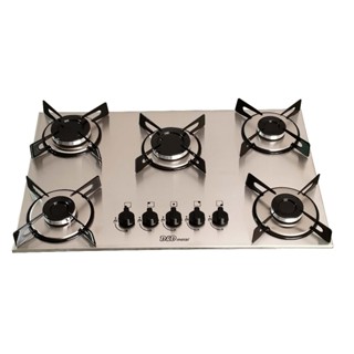 Fogão cooktop a gás 5 bocas inox 304 em Oferta na Shopee