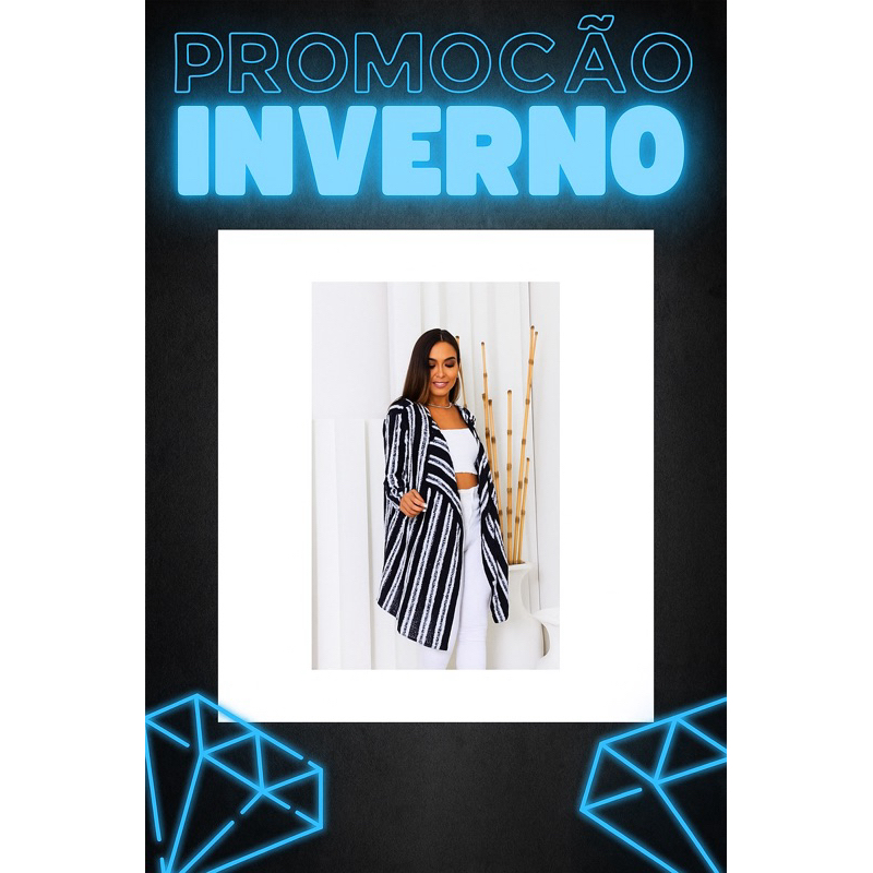 Kimono Tricô Blusa de friu  Crochê Cardigan aberto Sobretudo Casaco Quentinho nao Pinica inverno entrega imediata