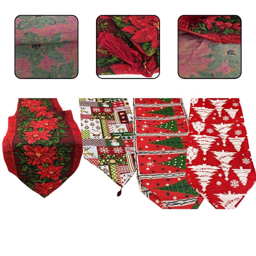 Trilho Caminho Mesa Natalino Natal Enfeite Tecido 33x180cm SORTIDO