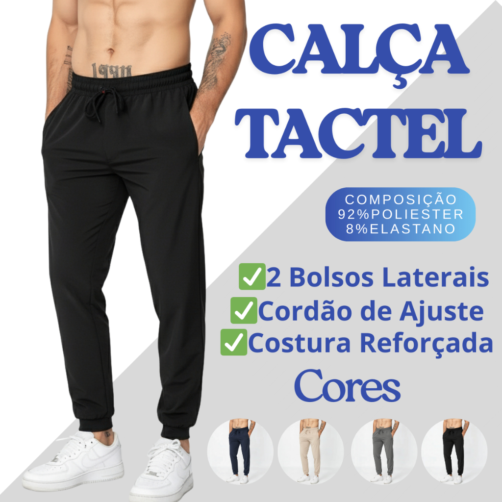 Calça Masculina Elastano Jogger Fit Academia Casual Conforto Estilo