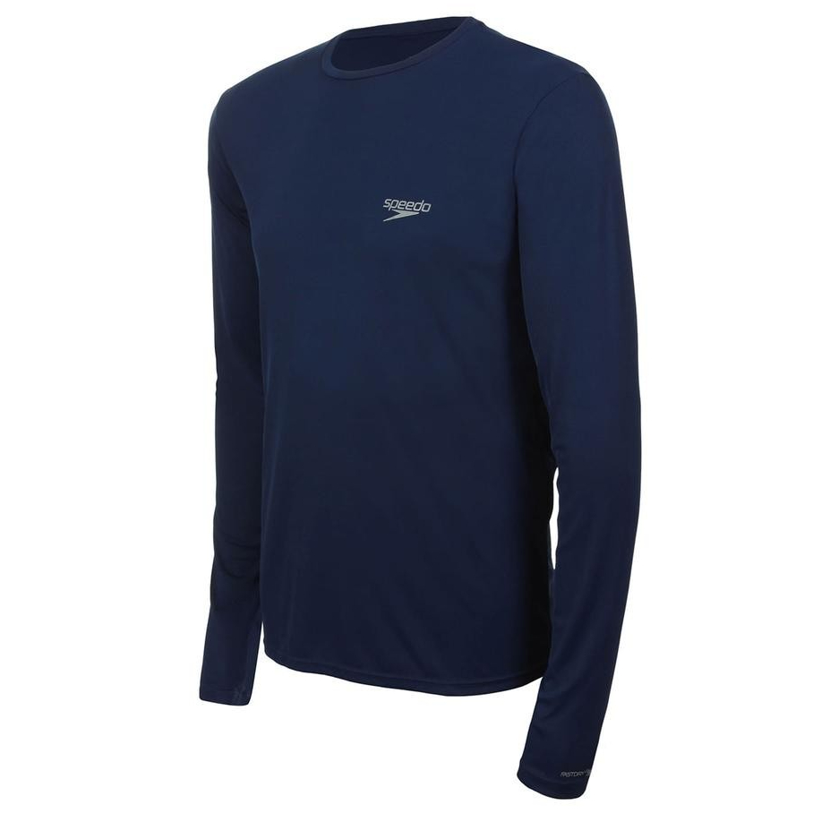 Camiseta Manga Longa proteção UV50 Masculina  Speedo -  MARINHO em Oferta na Shopee