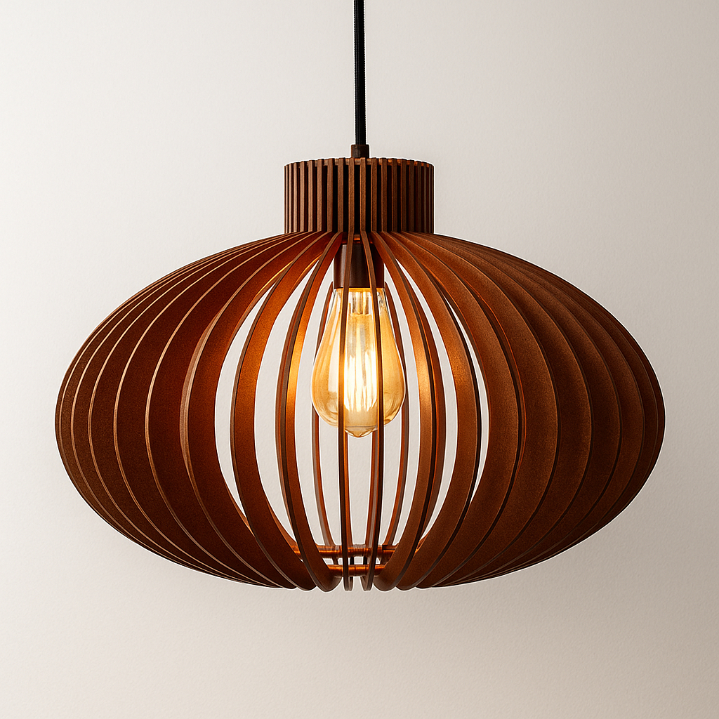 Luminária Pendente de Teto Decoração Casa Cozinha Sala Lustre Madeira MDF Presente Barato em Oferta na Shopee