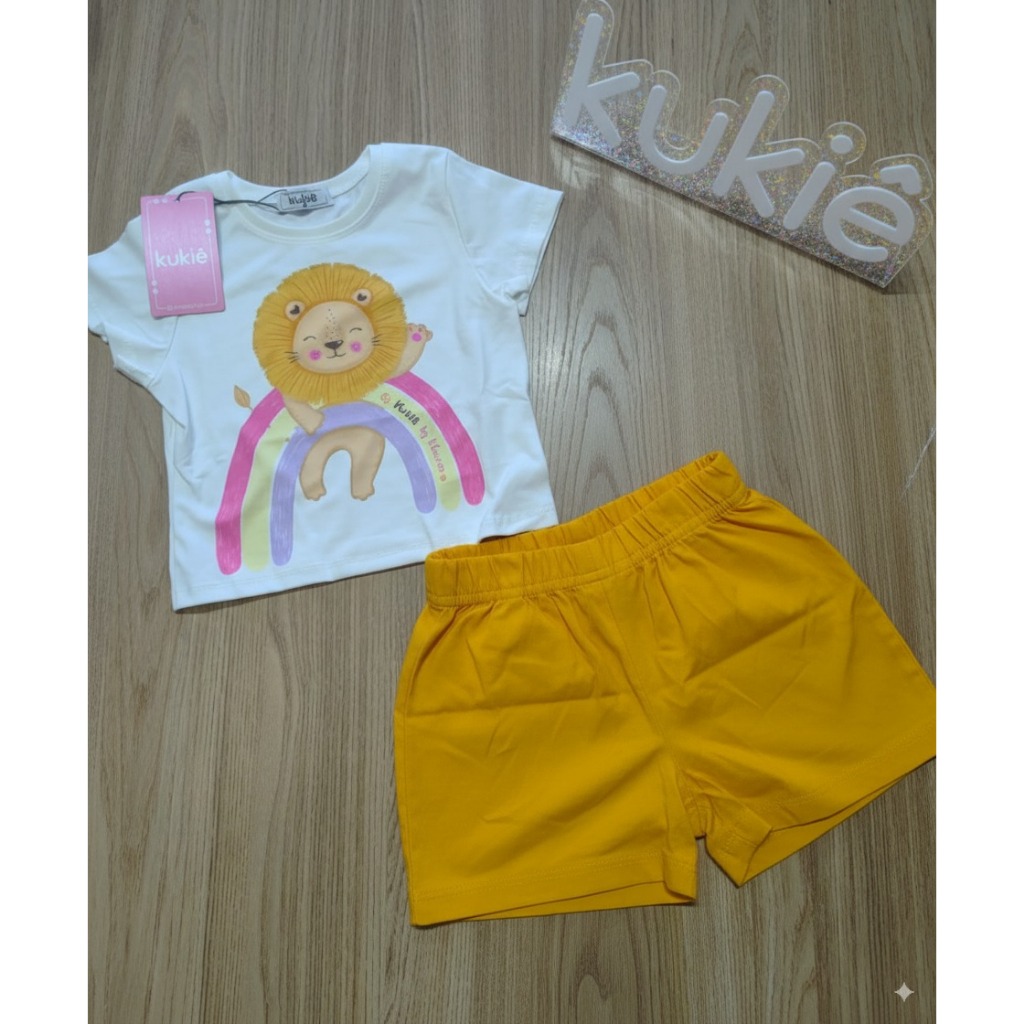 Conjunto Infantil Menina Blusa Boxy e Shorts Kukiê Promoção