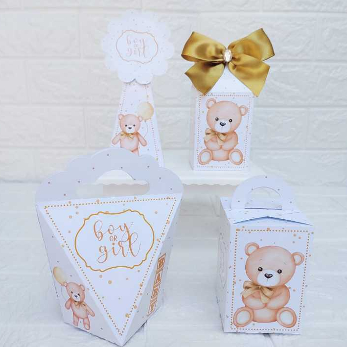 KIT FESTA - Chá revelação neutro Personalizado - Lembrancinhas - Aniversário - Caixinha Personalizadas