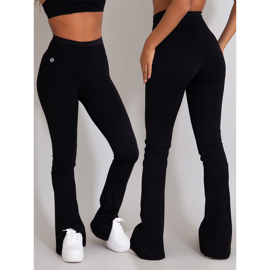 Calça Legging Poliamida Fitness Academia Fenda Cintura Alta em Oferta na Shopee