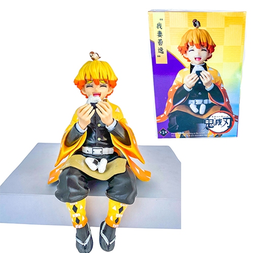 Boneco Zenitsu Action Figure Estatua Tanjiro Demon Slayer Kimetsu No Yaiba Caixa