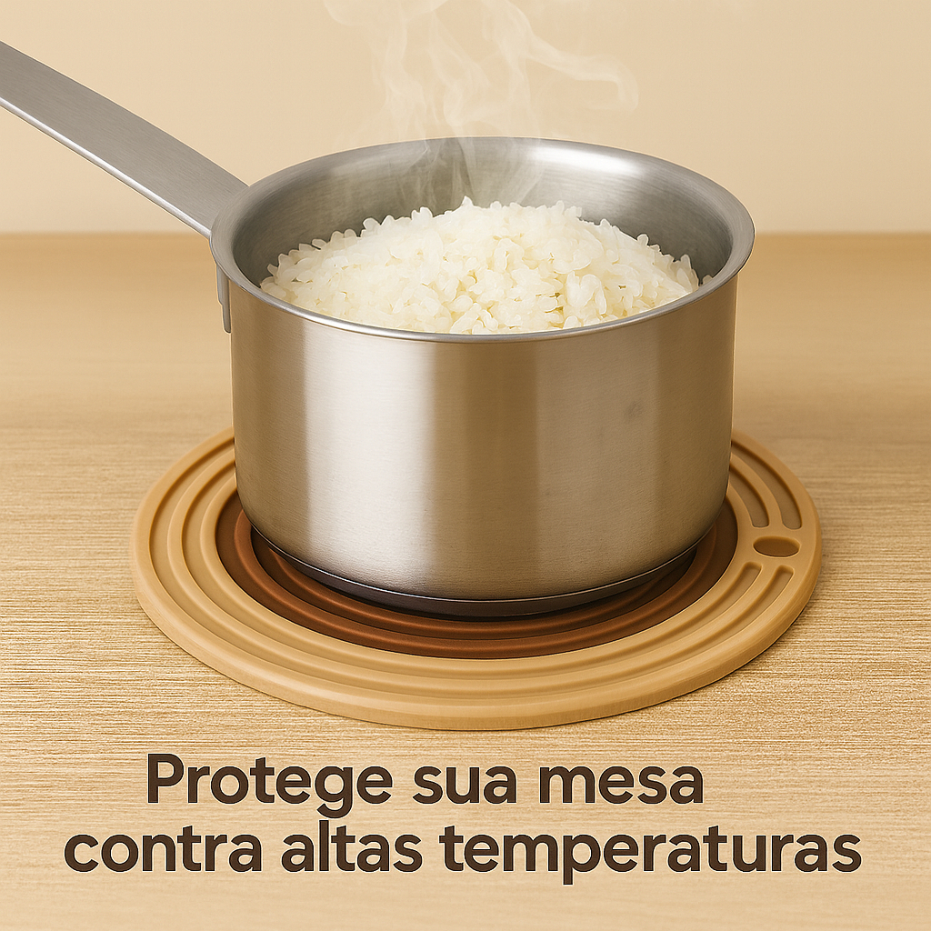 Porta Panela Silicone Dobrável 3X1 Multiuso Antitérmico Cozinha
