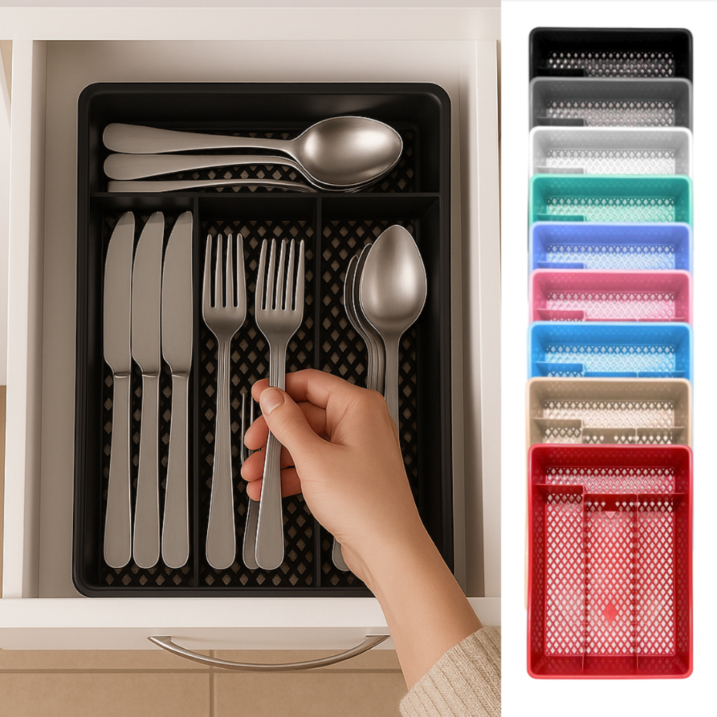 Porta Talheres Organizador De Gaveta compacto Escorredor para garfo faca colher em Oferta na Shopee