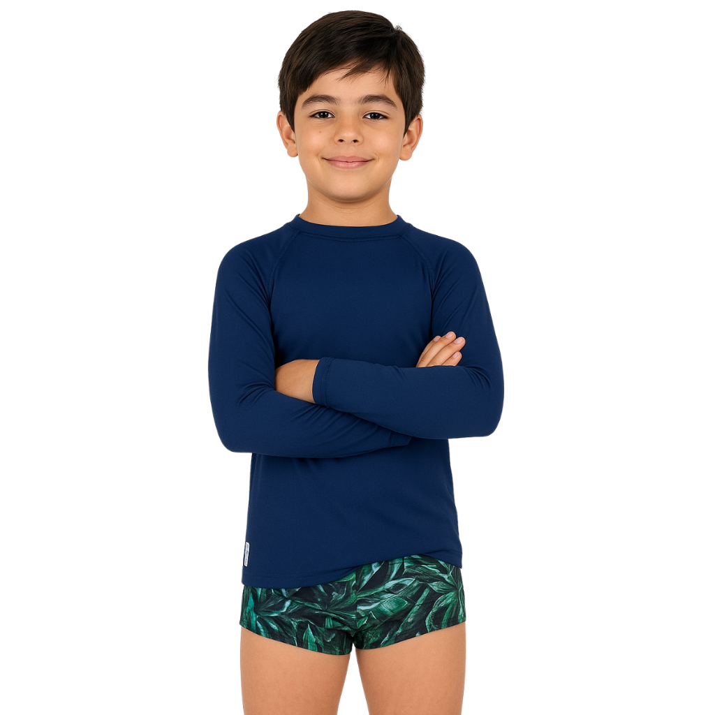 Camisa Térmica Infantil Juvenil Blusa de Proteção Segunda Pele Manga Longa Uv Masculino e Feminina