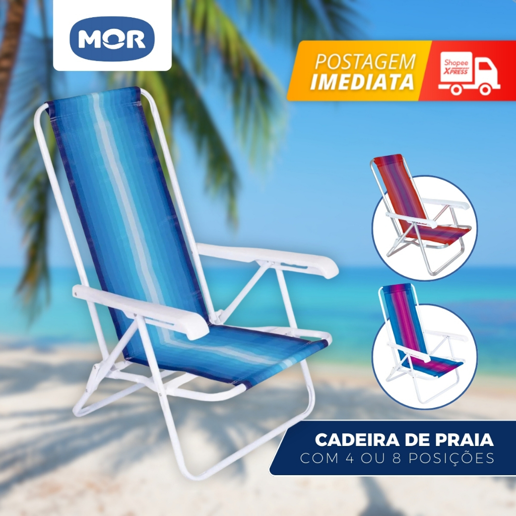 Cadeira Reclinável Mor, 4 e 8 posições Alumínio - Original Mor em Oferta na Shopee