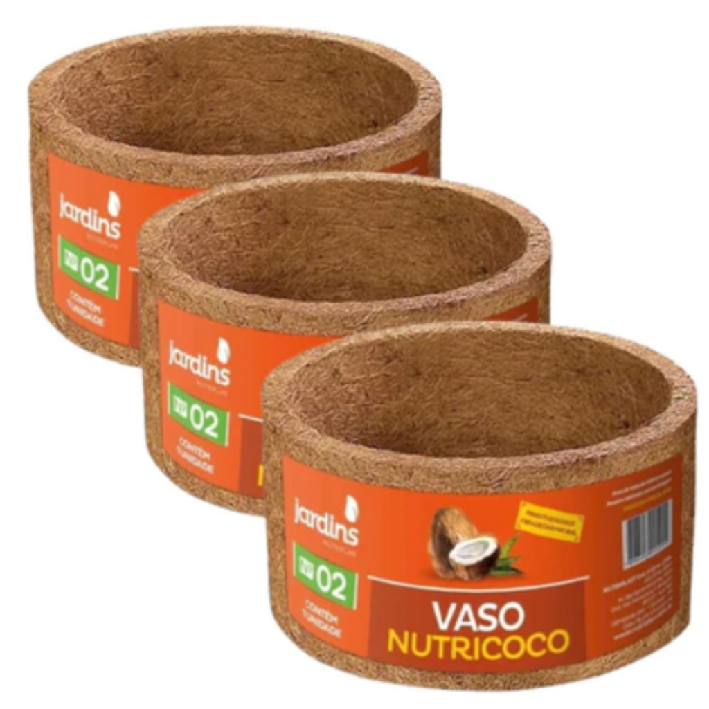 Detalhes do Vaso de Fibra de Coco 100% Natural Cachepo Ecologico Samambaias Orquídeas Plantas Ornamentais