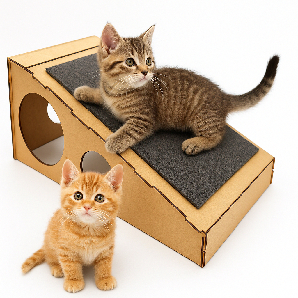 Rampa Arranhador Gatos Divertida Anti Stress Gatos Filhotes Pet Madeira MDF em Oferta na Shopee
