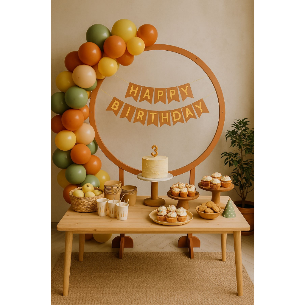 Painel Redondo Arco Vazado Desmontável Festa 150x210cm Mdf Cru