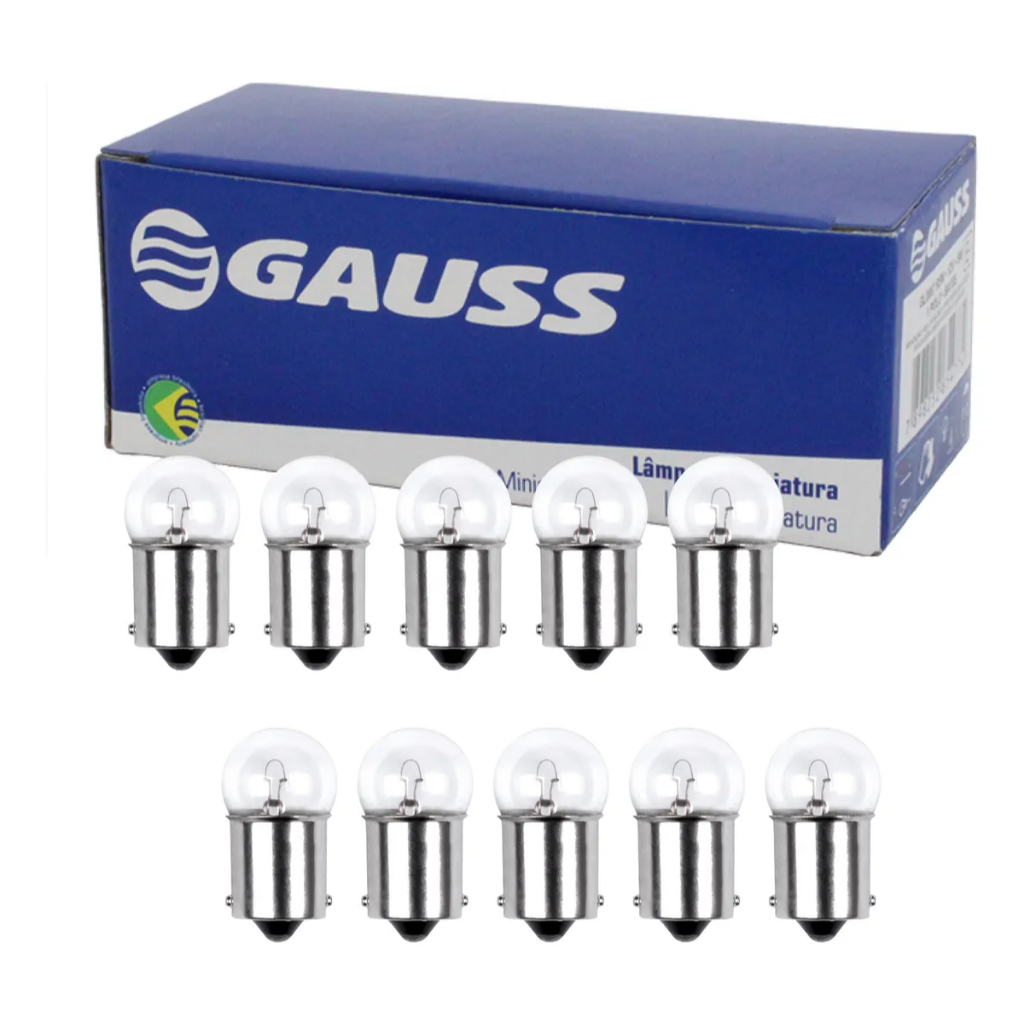 KIT 10 Lâmpadas Sinalização R5w 12v 5w Gl0067 Original Gauss em Oferta na Shopee