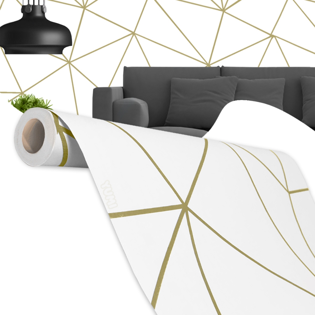 Papel De Parede Autocolante 5 metros x 0,45cm Zara Cinza Gold Infantil Geométrico Para Decoração De Quarto Sala Banheiro em Oferta na Shopee