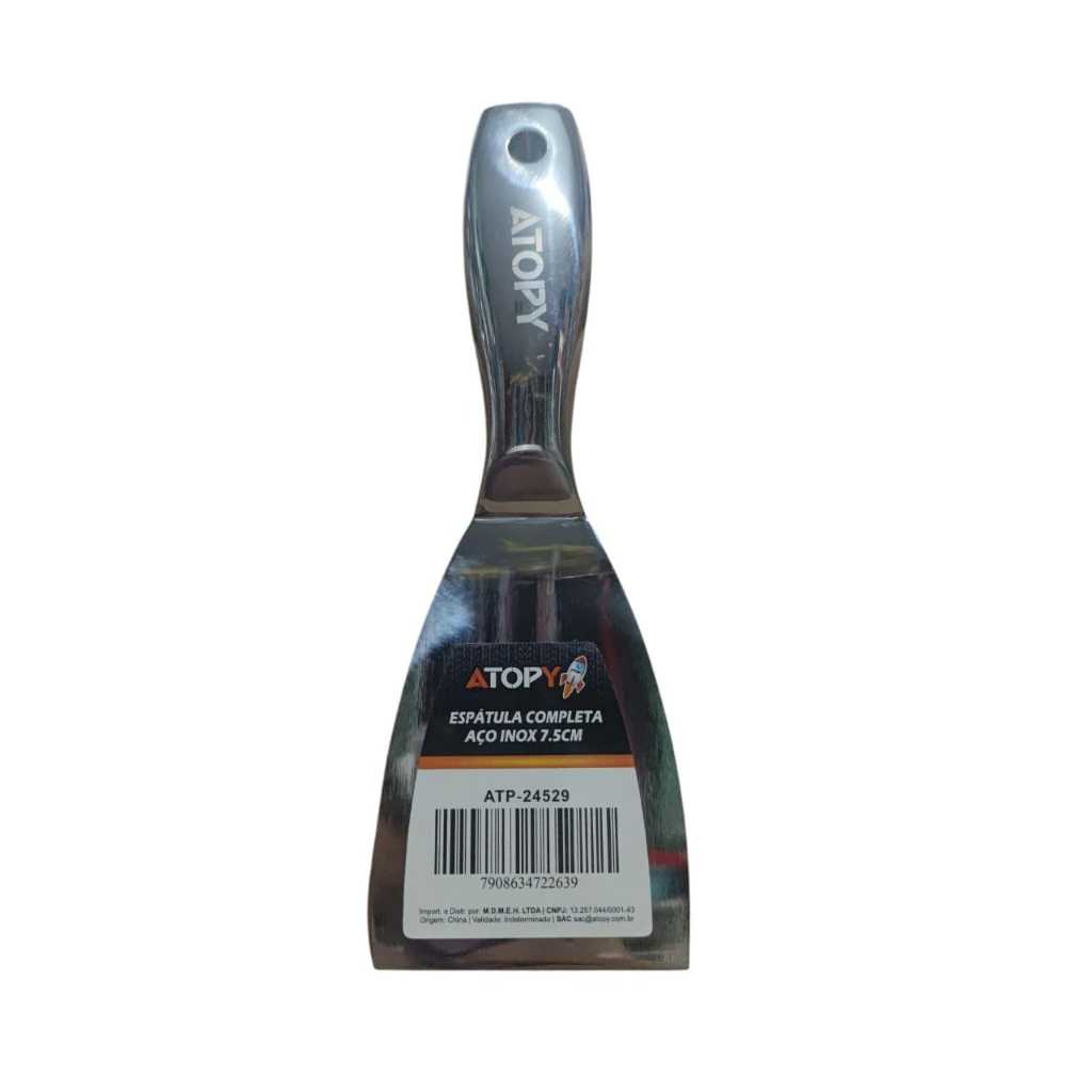 Espátula Aço Inox Inteiriça 7,5cm ou 12,5cm Atopy