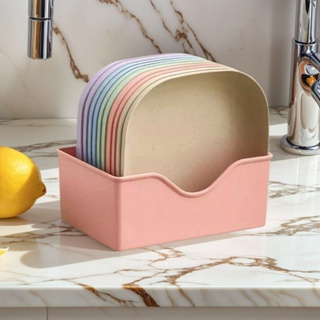 Kit Conjunto 10/20/30 Pratos Com Base Plásticos Duros Reutilizaveis em Oferta na Shopee