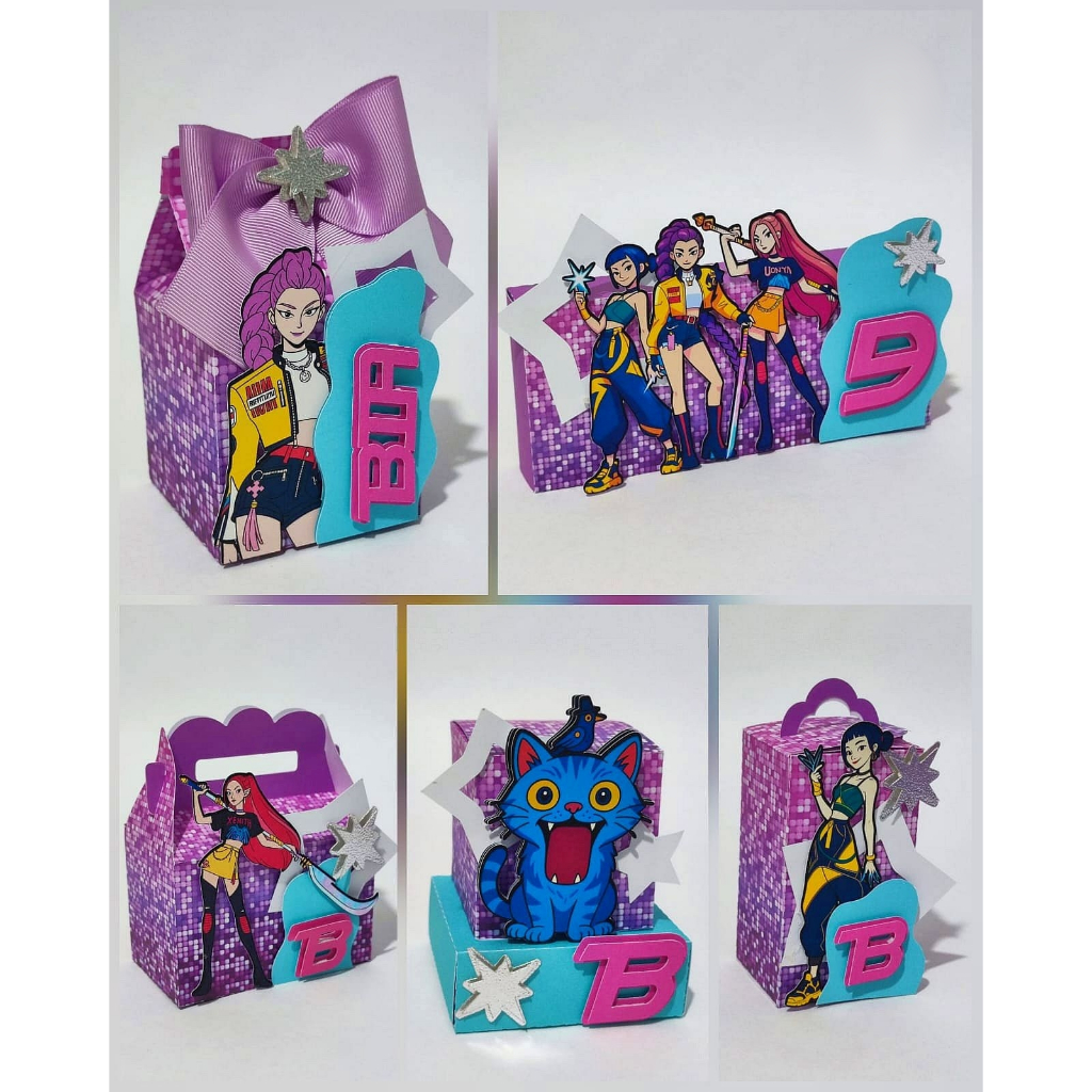 Personalizado K Pop Demon Hunter | Personalizado Guerreiras Kpop | lembrancinha | aniversário | caixa | decoração