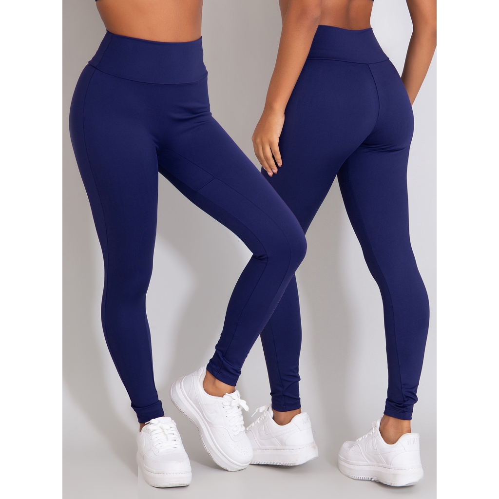 Calça Legging sem costura frontal  Poliamida Rocca