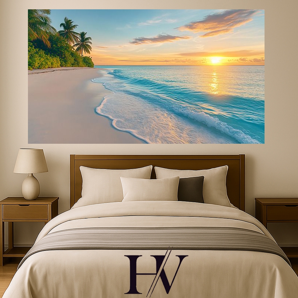 Quadro Decorativo 1 Peça Horizontal Serenidade à Beira-Mar MDF 3MM HD Praia Sala Quarto em Oferta na Shopee